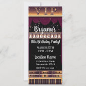 パープル金ゴールドハリウッドバースデーパーティーVIPチケット 招待状 (正面)