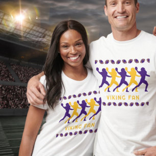 パープル金ゴールドバイキングファンサッカープレーヤーシルエット Tシャツ