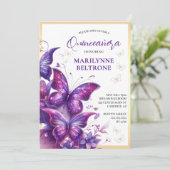 パープル金ゴールドバタフライクインセアニラ 招待状 (スタンド正面)
