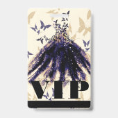 パープル金ゴールドバタフライダンスドレス甘い16 VIP バッジ (Back)