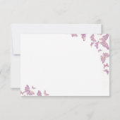 パープル金ゴールドバタフライブライダルシャワーレシピカード (裏面)