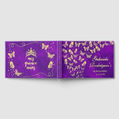 パープル金ゴールドバタフライミスカニエニョスキンセアニラ ゲストブック (全面)