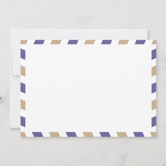 パープル金ゴールドバハマ航空便ウェディング日付を保存 セーブザデート (裏面)