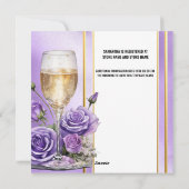 パープル金ゴールドバラきらめくワインブライダルシャワー シーズンカード (裏面)