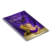 パープル金ゴールドバレリーナベビーシャワーゲストブック ノートブック (右側)