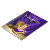 パープル金ゴールドバレリーナベビーシャワーゲストブック ノートブック (左側)