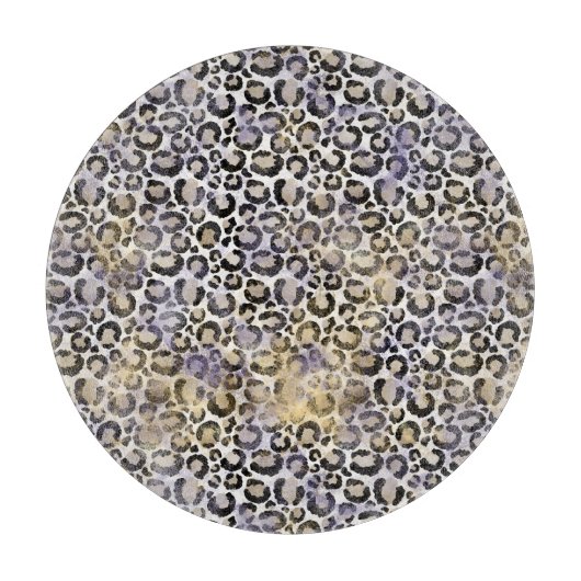 パープル金ゴールドヒョウ印刷 カッティングボード (正面)