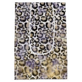 パープル金ゴールドヒョウ印刷 ミディアムペーパーバッグ (裏面)