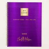 パープル金ゴールドビジネスエレガントロゴ2025 プランナー手帳 (正面)