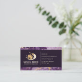 パープル金ゴールドビーゲマーブルクリーニングハウスハウスキープ 名刺 (スタンド正面)