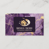 パープル金ゴールドビーゲマーブルクリーニングハウスハウスキープ 名刺 (裏面)