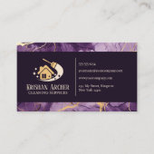 パープル金ゴールドビーゲマーブルクリーニングハウスハウスキープ 名刺 (正面)