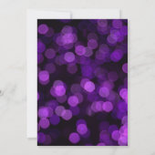 パープル金ゴールドフェイクグリッターライトスウィート16誕生日 招待状 (裏面)
