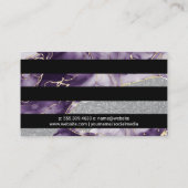 パープル金ゴールドフレーク |グリッターの連続 |ストライプの | 名刺 (裏面)