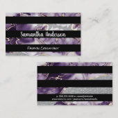 パープル金ゴールドフレーク |グリッターの連続 |ストライプの | 名刺 (正面/裏面)