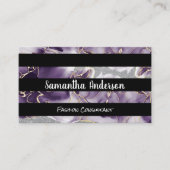 パープル金ゴールドフレーク |グリッターの連続 |ストライプの | 名刺 (正面)