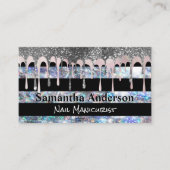 パープル金ゴールドフレーク |グリッターの連続 |武ストライプの西 名刺 (正面)