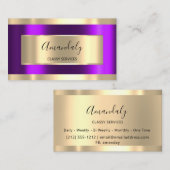 パープル金ゴールドフレームエレガントプロフェッショナルモドデーン 名刺 (正面/裏面)