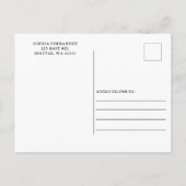 パープル金ゴールドフローラクインセアニラ日付を保存 案内ポストカード (裏面)