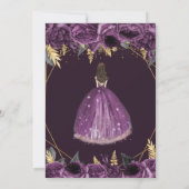 パープル金ゴールドフローラプリンセスキンセアニラの出現 招待状 (裏面)