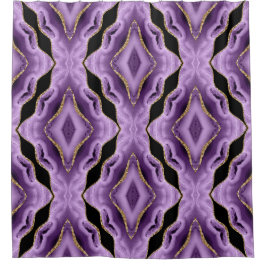 パープル金ゴールドブラック抽象芸術シャワーカーテン シャワーカーテン