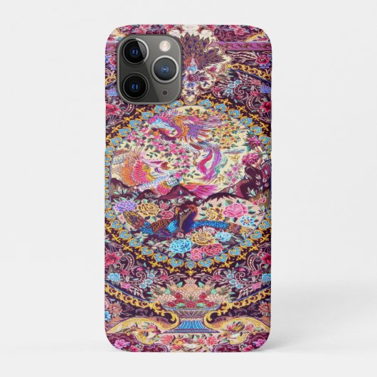 パープル金ゴールドブルーペルシャフローラ花孔雀 Case-Mate iPhoneケース (裏)