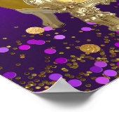 パープル金ゴールドプリンセスベビーシャワーウェルカムサイン ポスター (角)