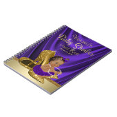 パープル金ゴールドプリンセスベビーシャワーゲストブック ノートブック (左側)