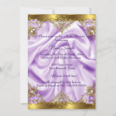 パープル金ゴールドプリンセスベビーシャワー民族少女 招待状 (裏面)