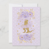 パープル金ゴールドプリンセス恐竜ツチュティアラベビーガール サンキューカード (裏面)