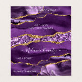 パープル金ゴールドヘア美しい名刺テンプレート 名刺 (外部フラット)