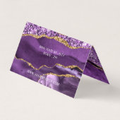 パープル金ゴールドヘア美しい名刺テンプレート 名刺 (裏面)