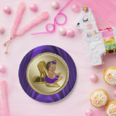 パープル金ゴールドベビーシャワー紙プレート ペーパープレート (パーティー)