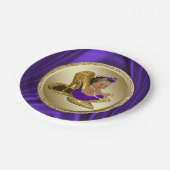 パープル金ゴールドベビーシャワー紙プレート ペーパープレート (アングル)