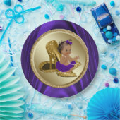 パープル金ゴールドベビーシャワー紙プレート ペーパープレート (パーティー)