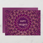 パープル金ゴールドホリデークリスマスカード シーズンカード (正面/裏面)