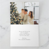 パープル金ゴールドホリースノーフォトホリデーカード カード (内部)