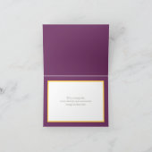 パープル金ゴールドホワイトダフォディルブーケハッピーバースデー カード (内部)