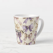 パープル金ゴールドボウズ誕生日 カフェラテマグ (右アングル)