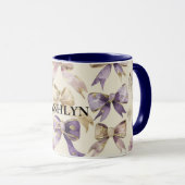 パープル金ゴールドボウズ誕生日 マグカップ (正面右)