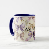 パープル金ゴールドボウズ誕生日 マグカップ (正面左)