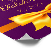 パープル金ゴールドボウ50素晴らしい誕生日 ポスター (角)