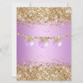 パープル金ゴールドボーブルフレンドマスクリスマスパーティー 招待状 (裏面)