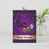 パープル金ゴールドマスカレードプロム 招待状 (スタンド正面)