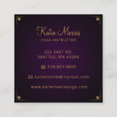 パープル金ゴールドマンダラエレガントヨガインストラクター スクエア名刺 (裏面)