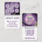 パープル金ゴールドマーブルメディカルスパスキンケア美しい ロイヤリティカード (正面/裏面)