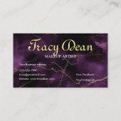 パープル金ゴールドマーブルモダンシンプルプロフェッショナル 名刺 (裏面)