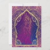 パープル金ゴールドモロッコベリー踊りブライダルシャワー 招待状 (裏面)