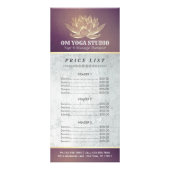 パープル金ゴールドロータスYOGA霊気インストラクター価格表 ラックカード (正面)