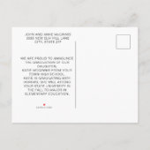 パープル金ゴールド卒業写真クラス2024 案内ポストカード (裏面)